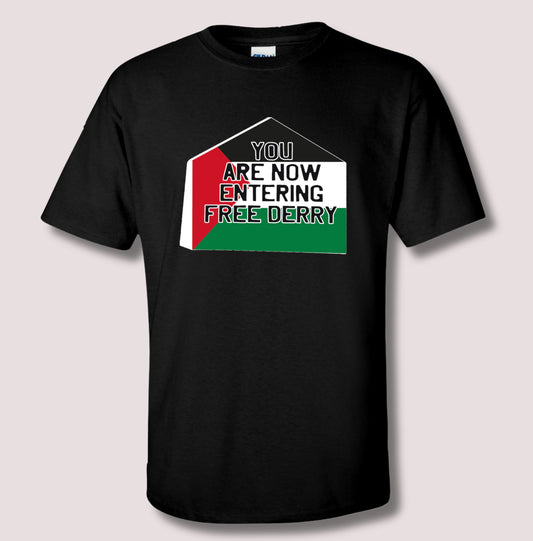 T-shirt Palestine Free Derry Wall
