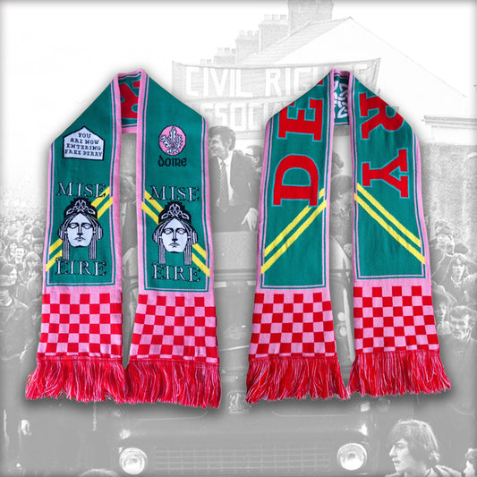 Pink & Red Derry Mise Éire Scarf