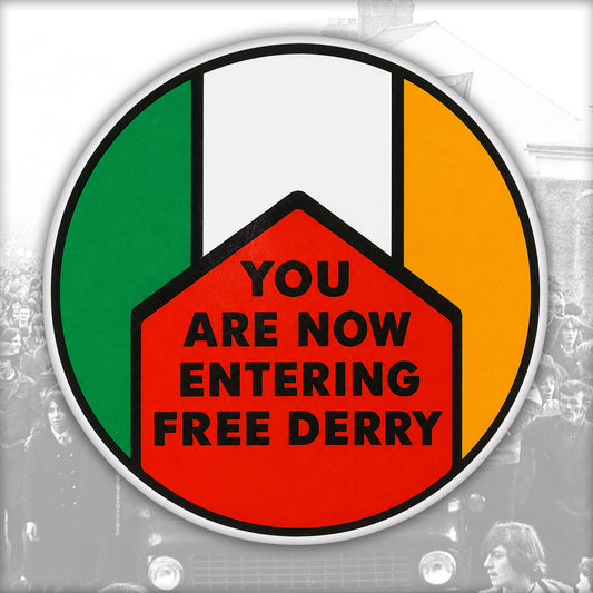 Free Derry Irish Tricolour Sticker – Pack of Four
